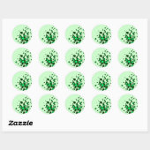 Sticker Rond Bulles shamrocks (Feuille)
