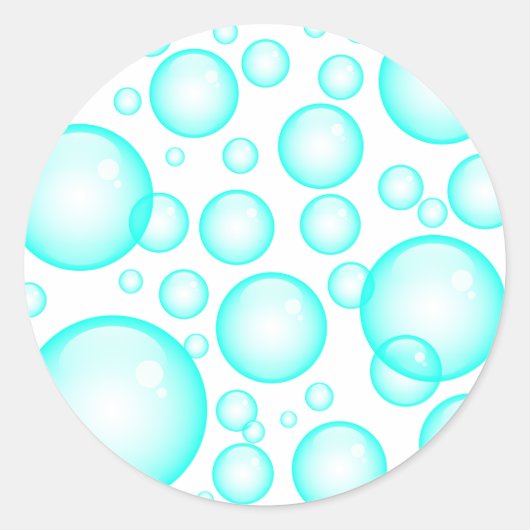 Sticker Rond Bulles turquoise (Devant)