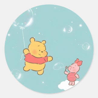 Sticker Rond Bulles Winnie l'ourson