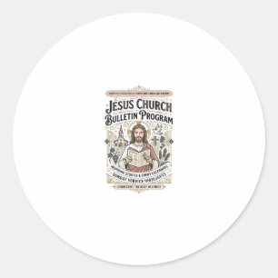 Sticker Rond Bulletin de l'église de Jésus Programme Bulletin d