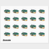 Sticker Rond Bullitt Mustang avec Big Engine (Feuille)