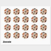 Sticker Rond Bullmastiff rétro (Feuille)