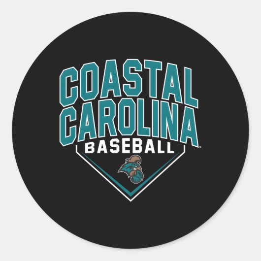 Sticker Rond Bullpen Coastal Carolina Chanticleers Baseball (Devant)