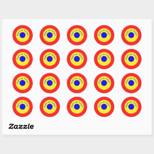 Sticker Rond Bullseye droite sur la cible (Feuille)