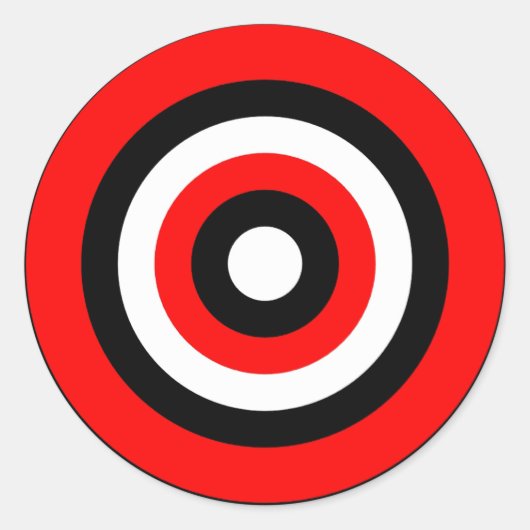 Sticker Rond BullsEYE Rouge Noir Blanc (Devant)