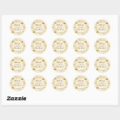 Sticker Rond Bumble abeille nid d'abeille baby shower de fleurs (Feuille)