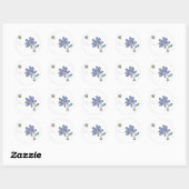 Sticker Rond Bumble Bee and Blue Flower (Feuille)