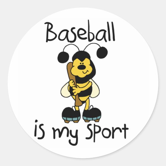 Sticker Rond Bumble Bee Baseball Sport (Devant)