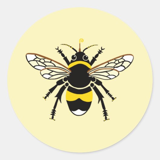 Sticker Rond Bumble BEE - Conservation - Ecologie - jaune (Devant)
