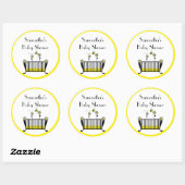 Sticker Rond Bumble Bee Crib Baby shower (Feuille)