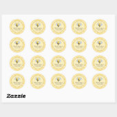 Sticker Rond Bumble Bee Merci de Buzzing By Yellow Black (Feuille)