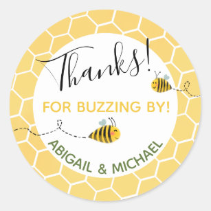 Sticker Rond Bumble Bees Merci Pour Le Buzzing By Party Favoris