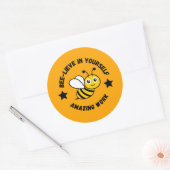 Sticker Rond Bumblebebe mignonne étoile jaune récompense d'ense (Enveloppe)