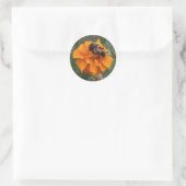 Sticker Rond Bumblebebees sur Marigold Flower (Sac)