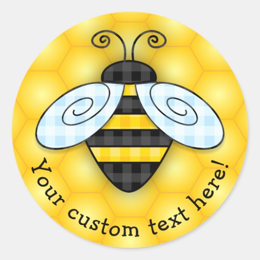 Sticker Rond Bumblebee et Icône Honeycomb (Devant)