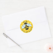Sticker Rond Bumblebee et Icône Honeycomb (Enveloppe)