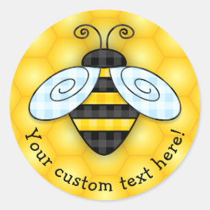 Sticker Rond Bumblebee et Icône Honeycomb