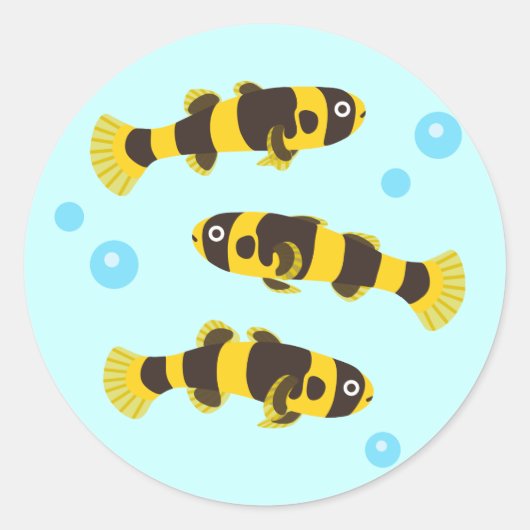 Sticker Rond Bumblebee Goby Fish (Devant)