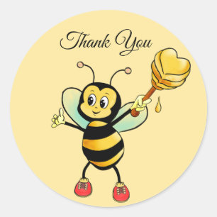 Sticker Rond Bumblebee heureux merci