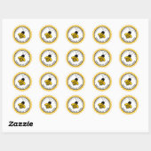 Sticker Rond Bumblebee jaune Anniversaire Favoriser (Feuille)
