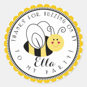 Sticker Rond Bumblebee Jaune Anniversaire Fête Favoriser Sticke