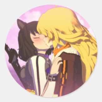 Sticker Rond Bumbleby Kiss Yang Xiao Long et Blake Belladonna