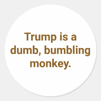 Sticker Rond bumbling monkey Trump Hankamer Artjunkhaus Fun
