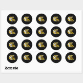 Sticker Rond Bump Set Spike Répéter Volleyball Fun (Feuille)
