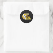 Sticker Rond Bump Set Spike Répéter Volleyball Funny (Sac)