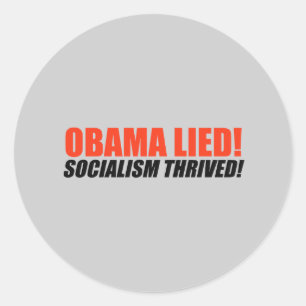 Sticker Rond Bumpersticker anti-Obama - Le socialisme prospère