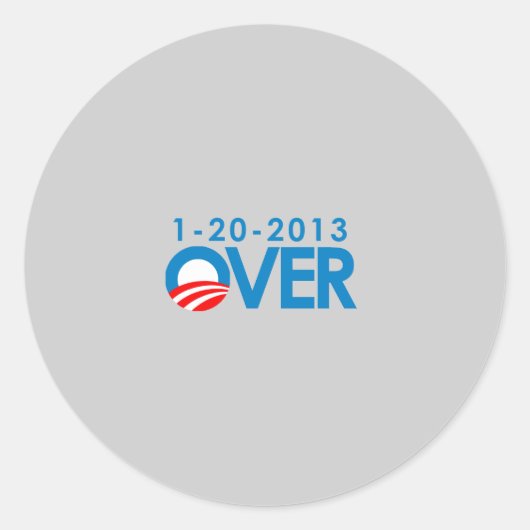Sticker Rond Bumpersticker anti-Obama - Plus du 1-20-2013 (Devant)