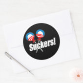 Sticker Rond Bumpersticker anti-Obama - Suckers (Enveloppe)