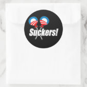 Sticker Rond Bumpersticker anti-Obama - Suckers (Sac)