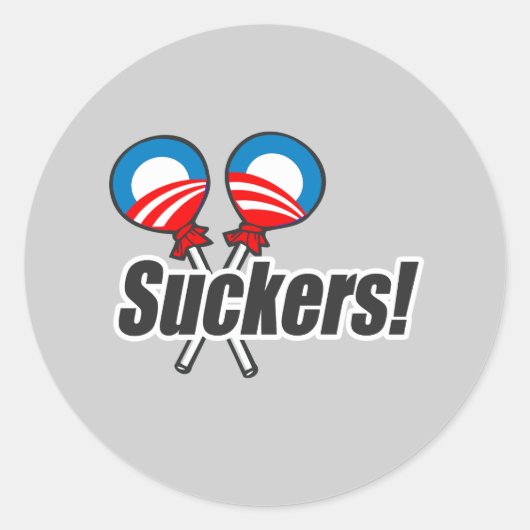 Sticker Rond Bumpersticker anti-Obama - Suckers 2 (Devant)