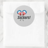 Sticker Rond Bumpersticker anti-Obama - Suckers 2 (Sac)
