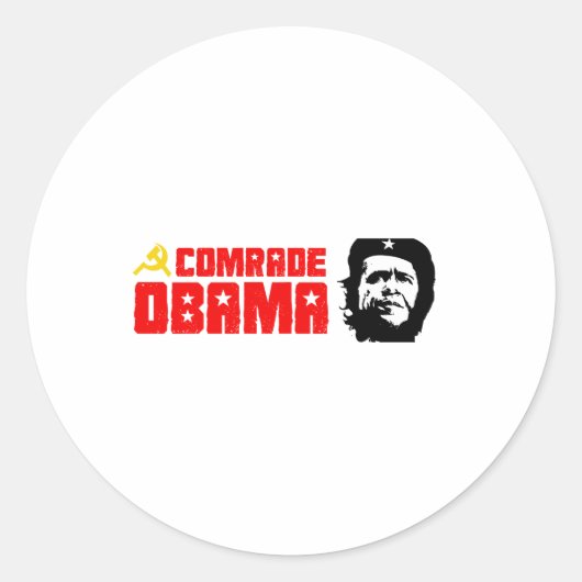 Sticker Rond Bumpersticker - camarade Obama rouge (Devant)