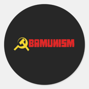 Sticker Rond Bumpersticker - Obamunisme rouge