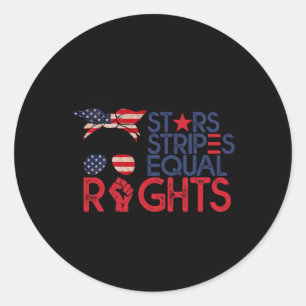 Sticker Rond Bun American Flag Pro Choice Star Stripes Equal Ri