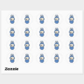 Sticker Rond Bun bleu Winky (Feuille)