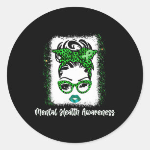 Sticker Rond Bun Mental Health Awareness Ribbon Mois Mai 2022