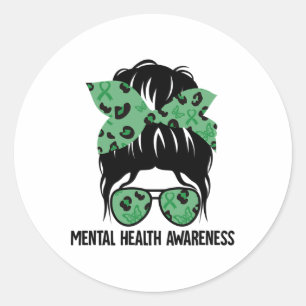 Sticker Rond Bun Sensibilisation à la santé mentale Problèmes d