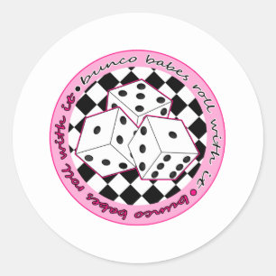 Sticker Rond Bunco Baby Roll With It - Rose