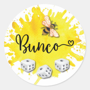 Sticker Rond Bunco Bee Dice