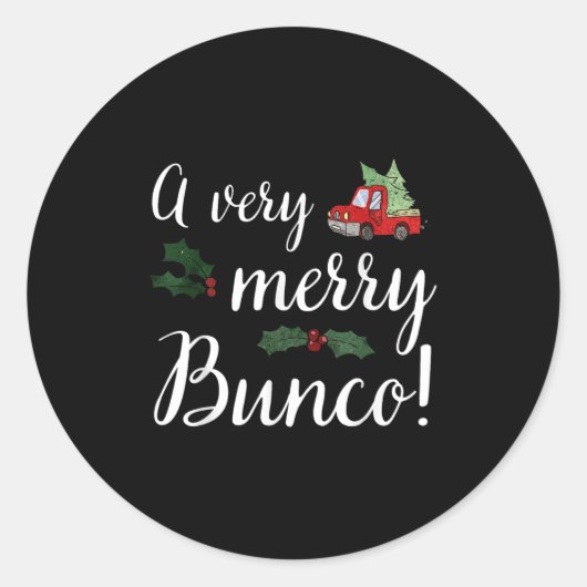 Sticker Rond Bunco Cadeau de Noël Très Joyeux Bunco (Devant)