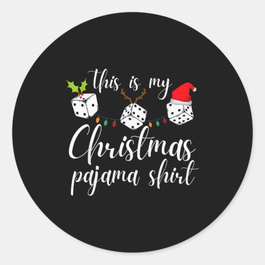 Sticker Rond Bunco Christmas Pajama Dice Game Night (Devant)