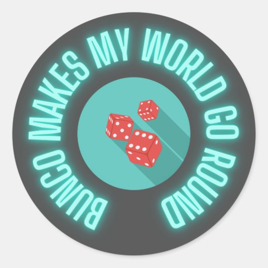 Sticker Rond Bunco fait mon monde aller autour de Neon (Devant)