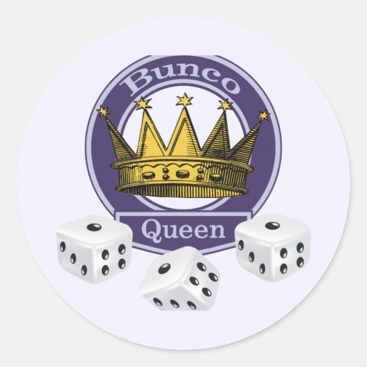 Sticker Rond Bunco Queen Crown et Dice (Devant)