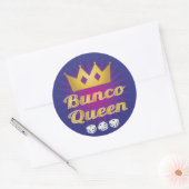 Sticker Rond Bunco Queen Crown et Dice (Enveloppe)