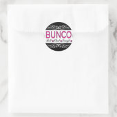 Sticker Rond Bunco, Rouleau, Conversation, Rire en rose, noir e (Sac)