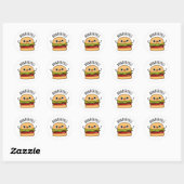 Sticker Rond Bunderny Burger Bun Pun (Feuille)
